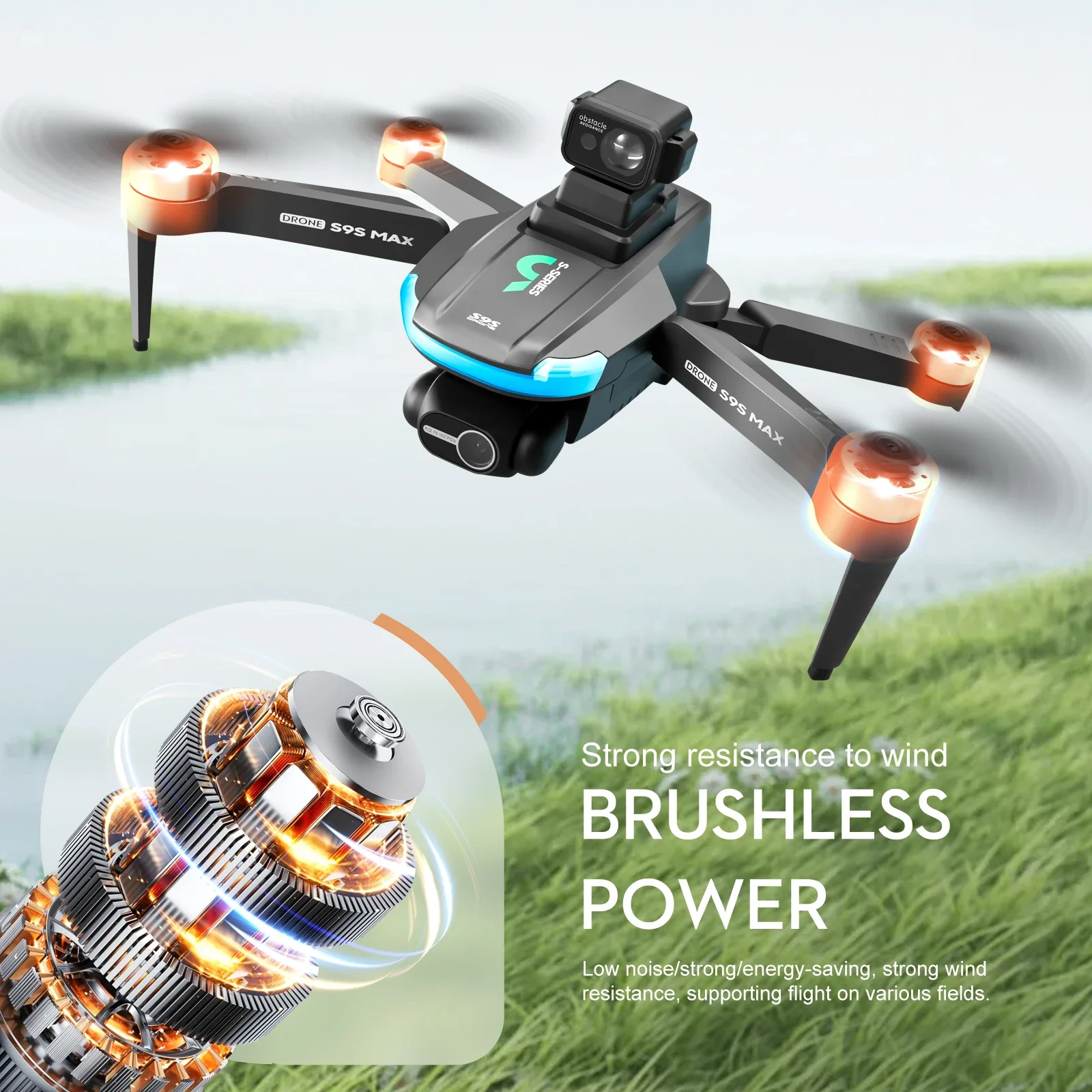 Novo s9s max mini drone 4k 2 e - Drone Camera Hd avaliação e preço