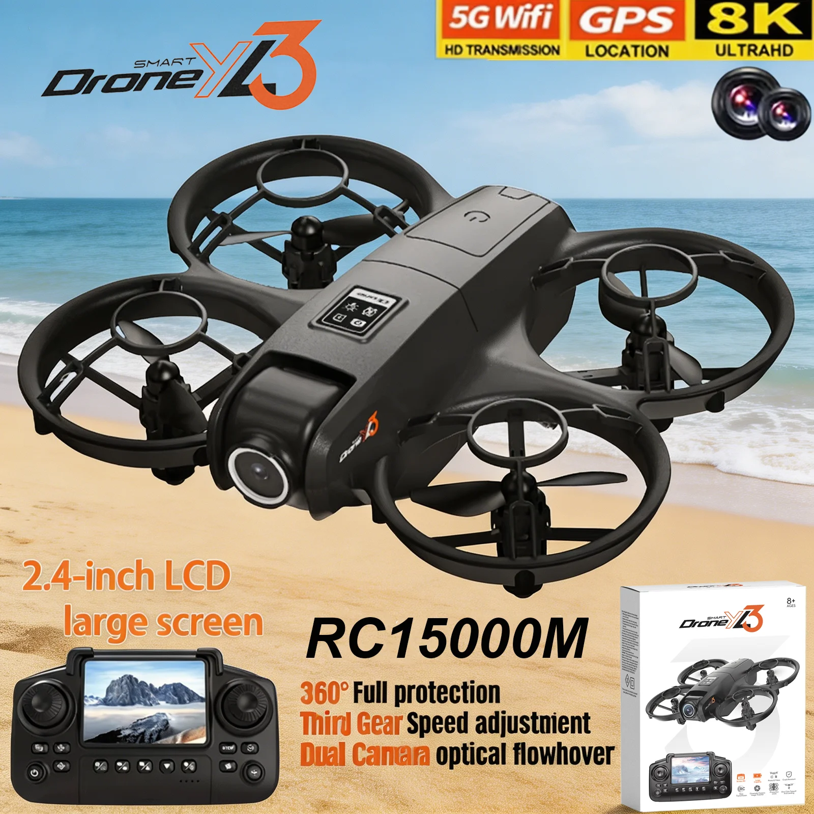 Novo Drone RC YL3 8K 1080P com - Drone Camera Night Vision avaliação e preço